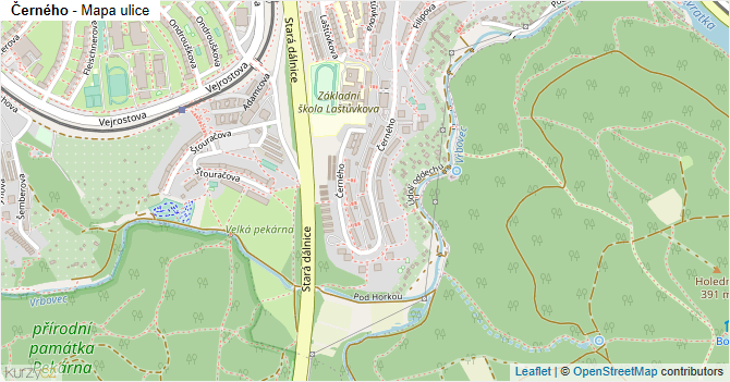 Černého - mapa ulice