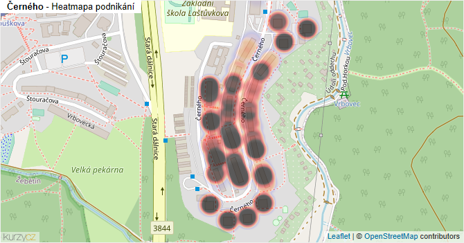 Černého - mapa podnikání