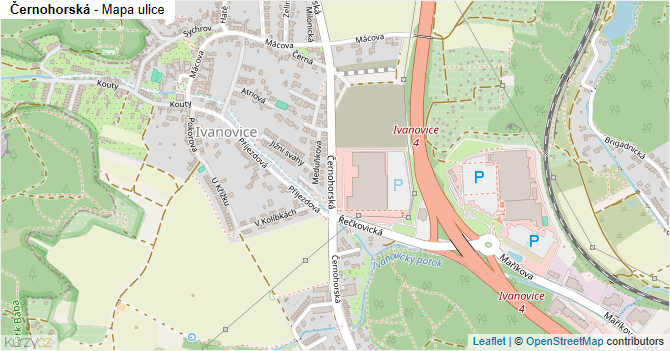 Černohorská - mapa ulice