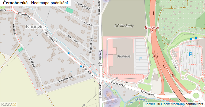 Černohorská - mapa podnikání