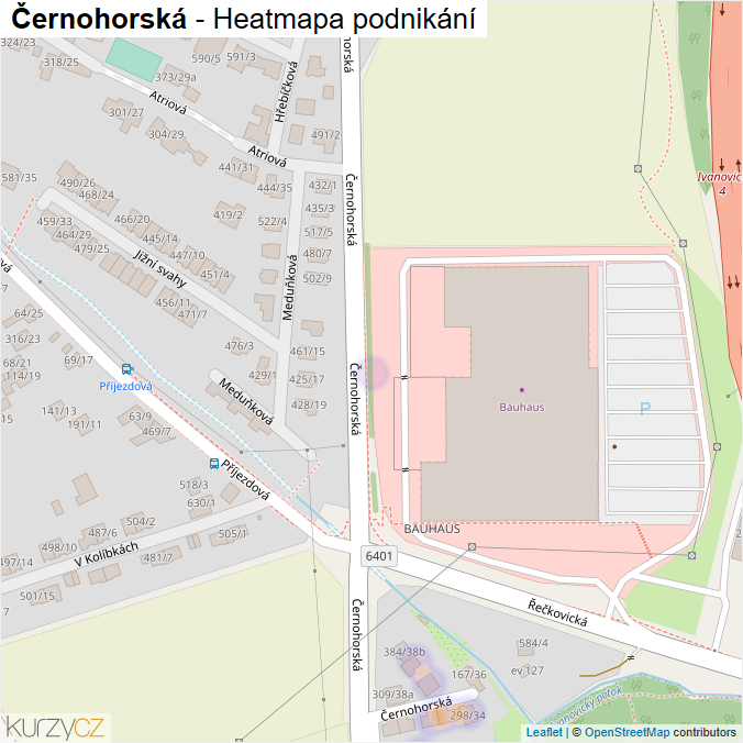 Mapa Černohorská - Firmy v ulici.