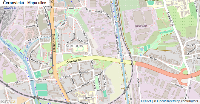 Černovická - mapa ulice