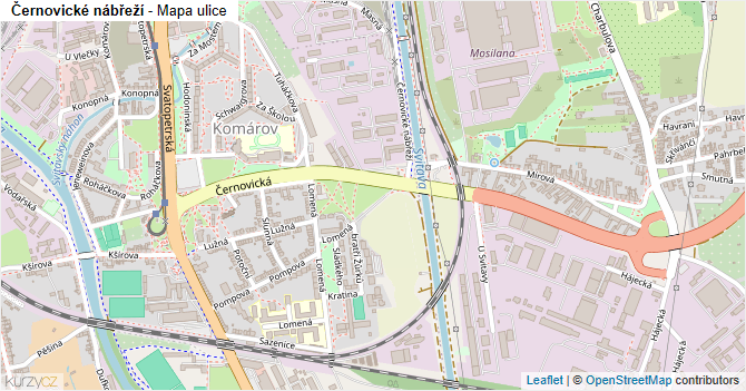 Černovické nábřeží - mapa ulice