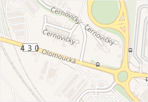 Černovičky v obci Brno - mapa ulice