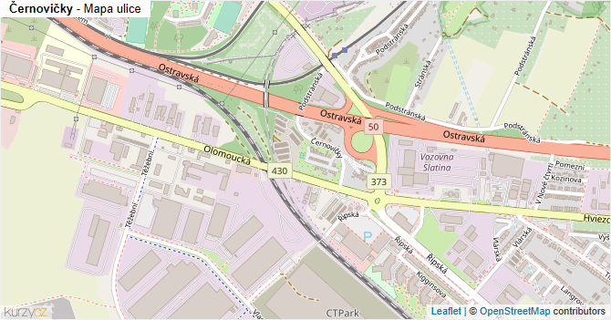 Černovičky - mapa ulice