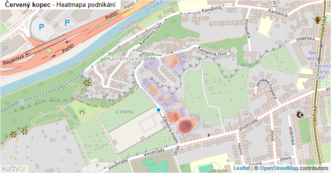 Červený kopec - mapa podnikání