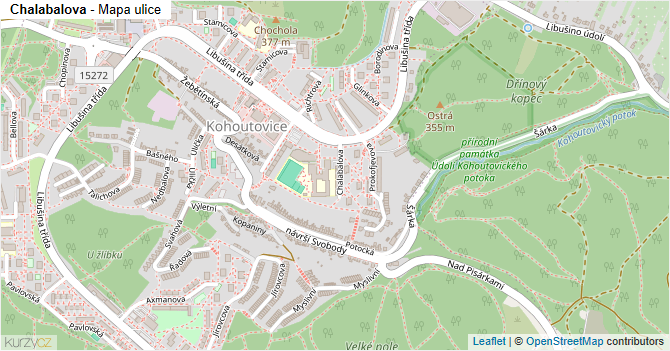 Chalabalova - mapa ulice