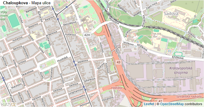Chaloupkova - mapa ulice