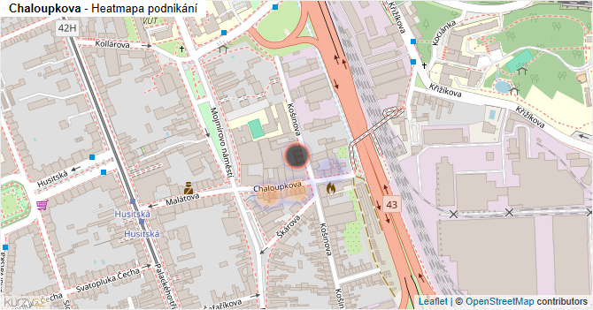 Chaloupkova - mapa podnikání