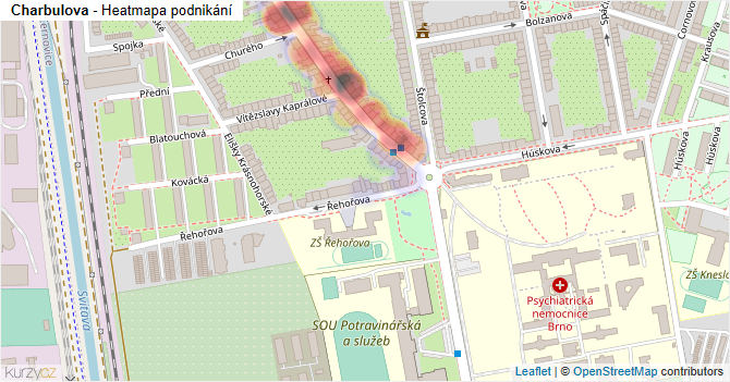 Charbulova - mapa podnikání
