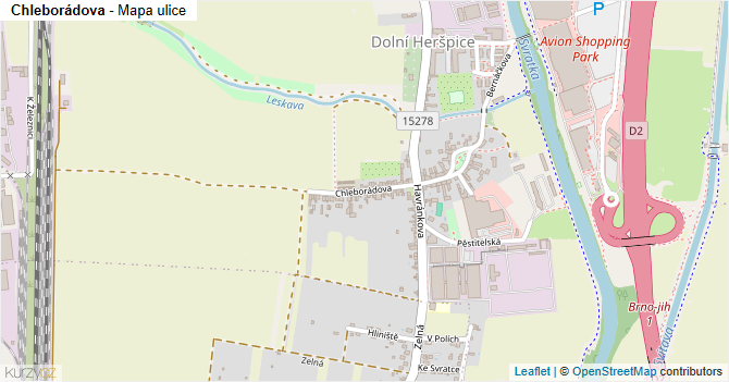 Chleborádova - mapa ulice