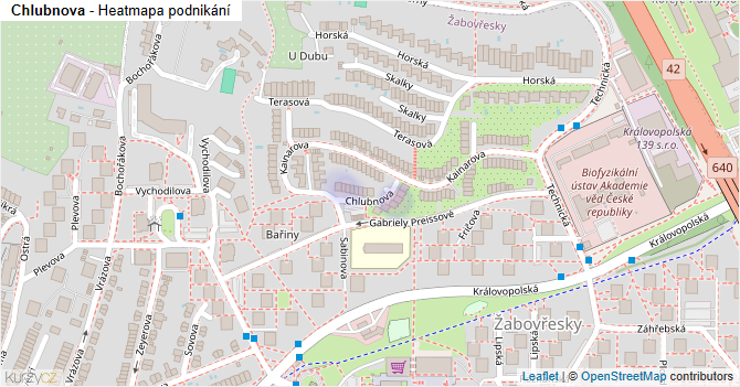 Chlubnova - mapa podnikání