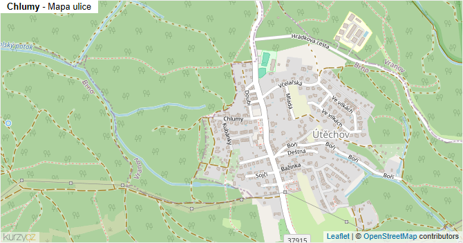Chlumy - mapa ulice