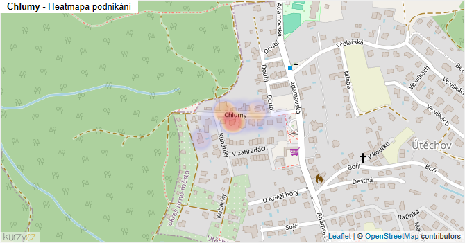 Chlumy - mapa podnikání