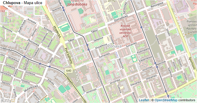 Chlupova - mapa ulice