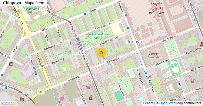 Chlupova - mapa firem