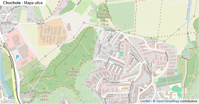 Chochola - mapa ulice
