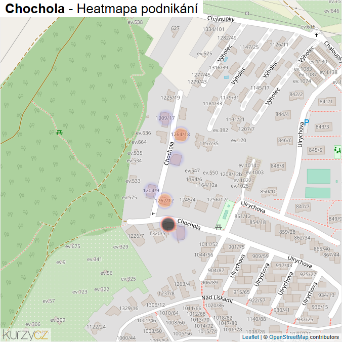 Mapa Chochola - Firmy v ulici.
