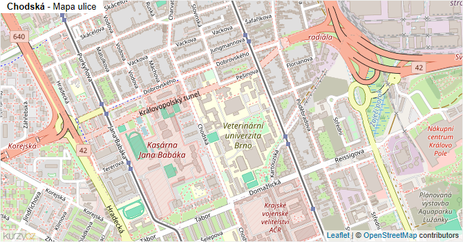 Chodská - mapa ulice