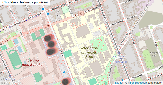 Chodská - mapa podnikání