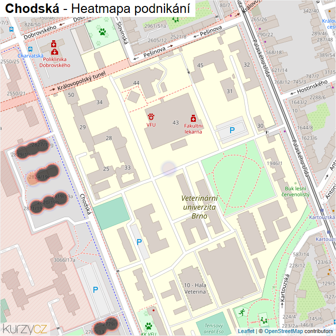 Mapa Chodská - Firmy v ulici.