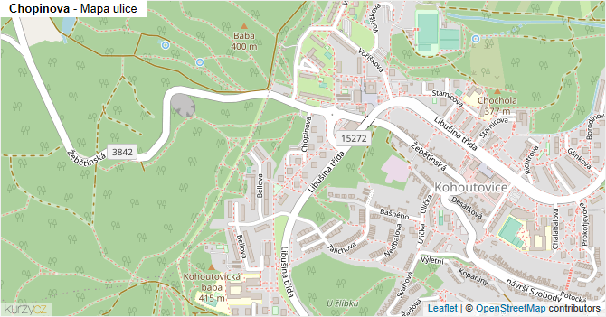 Chopinova - mapa ulice