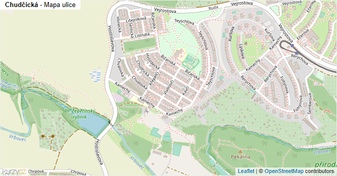 Chudčická - mapa ulice
