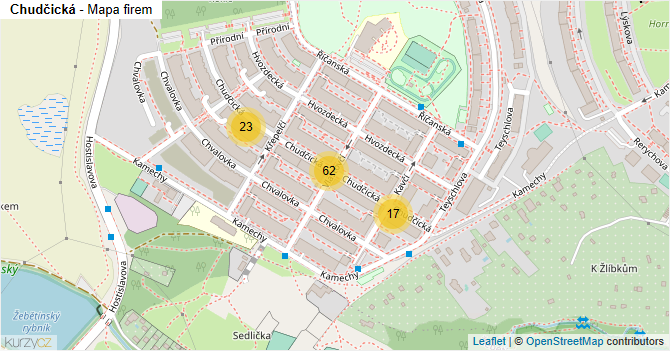 Chudčická - mapa firem