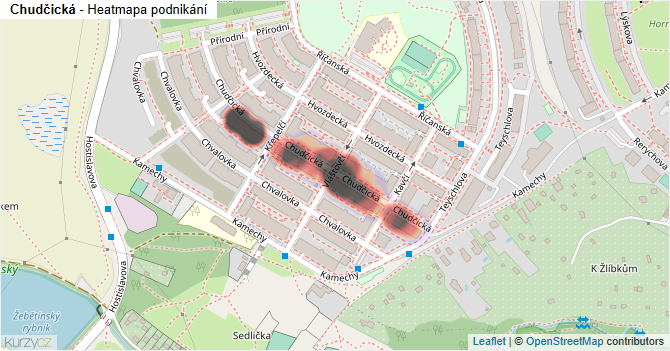 Chudčická - mapa podnikání