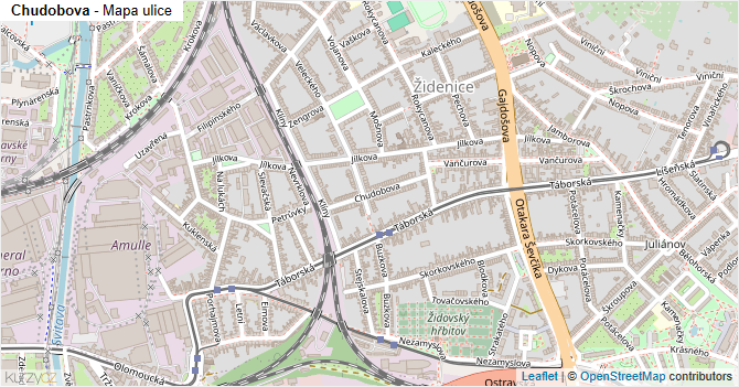 Chudobova - mapa ulice