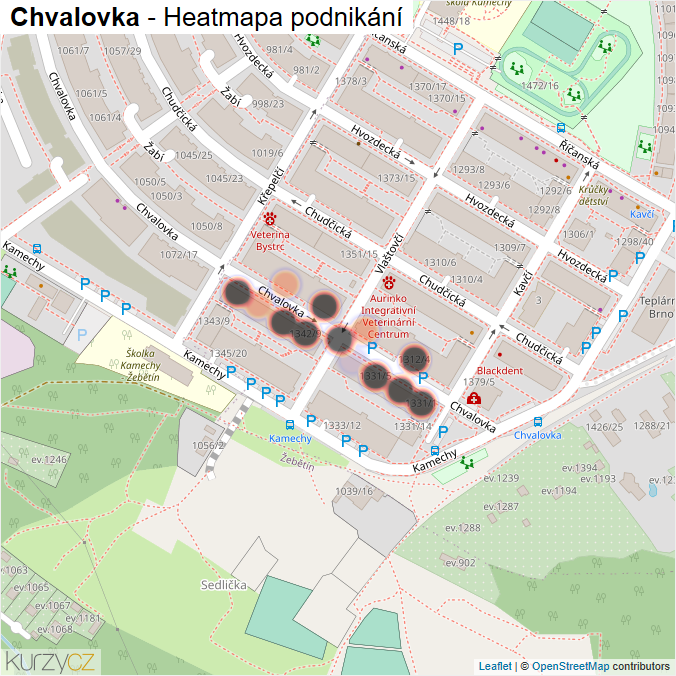 Mapa Chvalovka - Firmy v ulici.