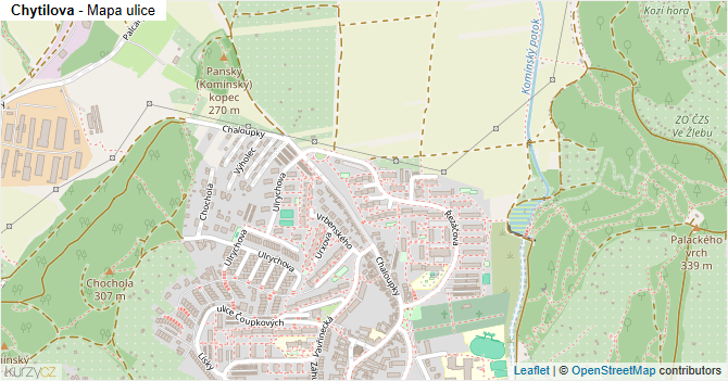 Chytilova - mapa ulice