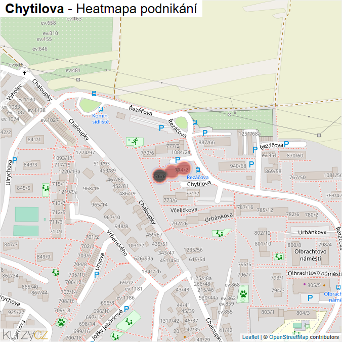Mapa Chytilova - Firmy v ulici.