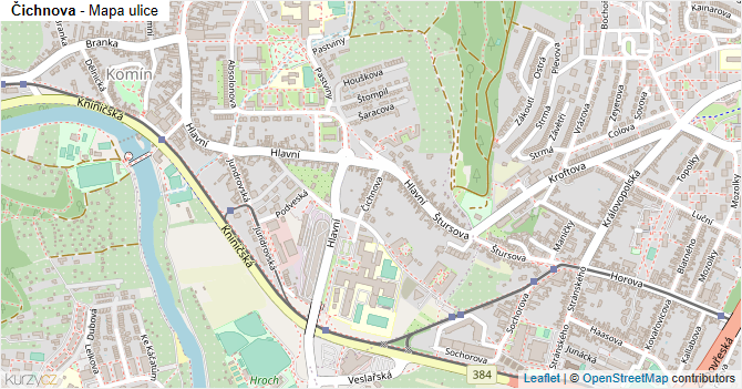 Čichnova - mapa ulice
