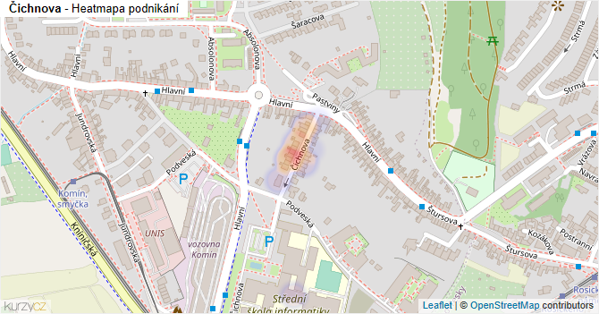 Čichnova - mapa podnikání