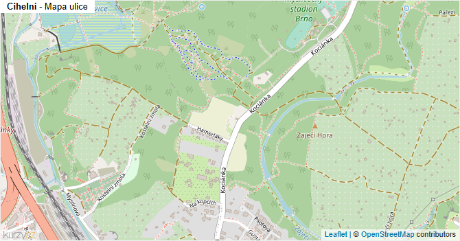 Cihelní - mapa ulice