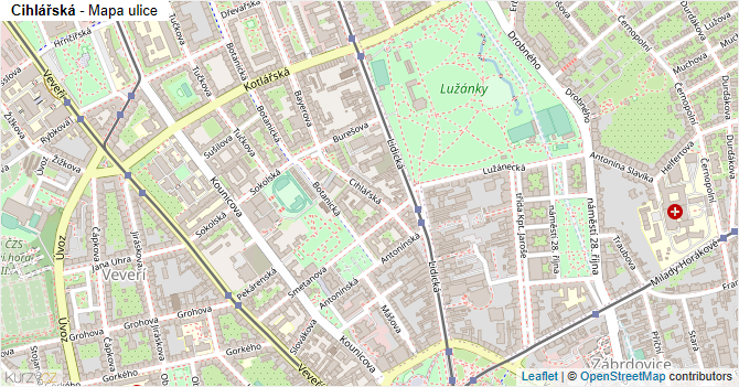 Cihlářská - mapa ulice