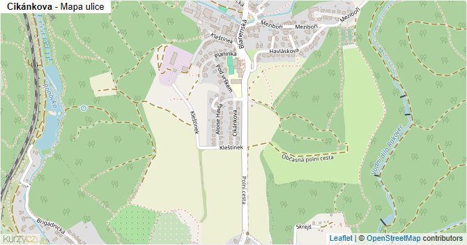 Cikánkova - mapa ulice
