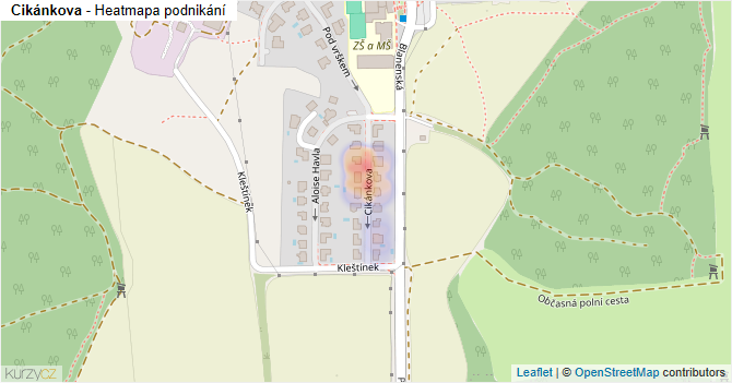 Cikánkova - mapa podnikání