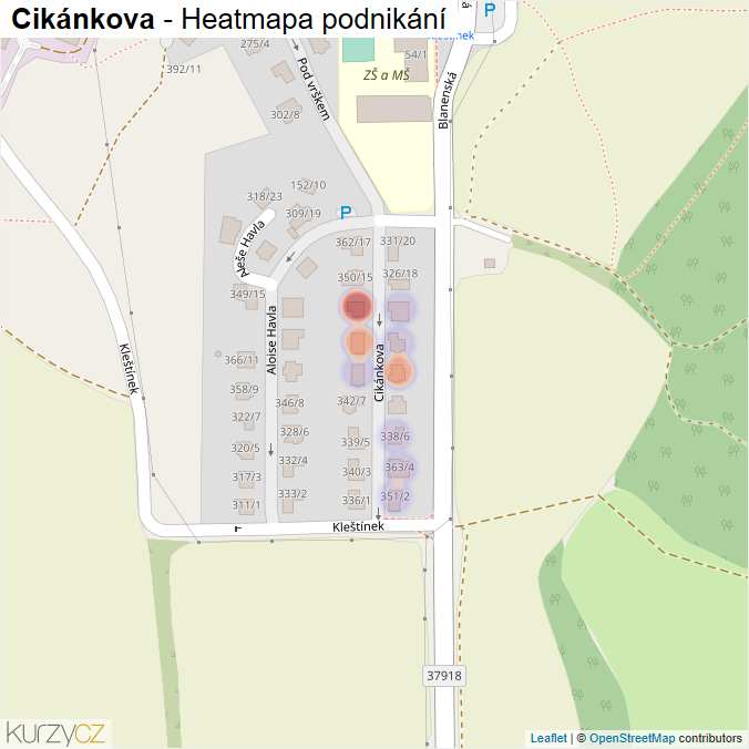 Mapa Cikánkova - Firmy v ulici.