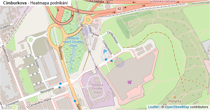 Cimburkova - mapa podnikání