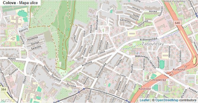 Colova - mapa ulice
