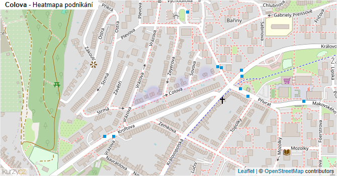 Colova - mapa podnikání