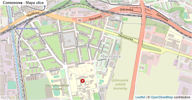 Cornovova - mapa ulice