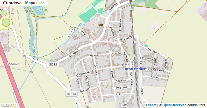 Ctiradova - mapa ulice