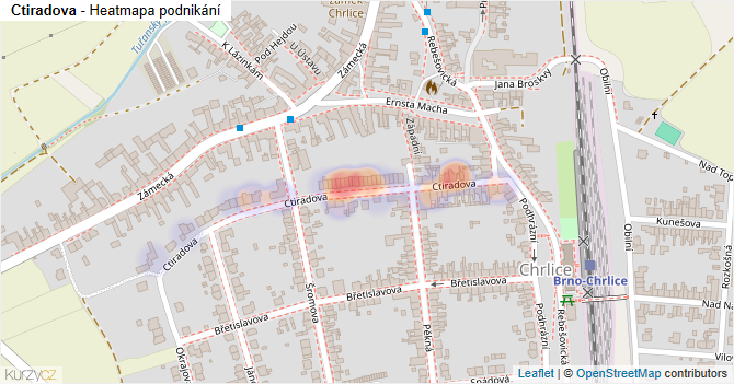 Ctiradova - mapa podnikání