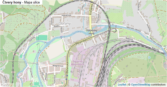 Čtvery hony - mapa ulice