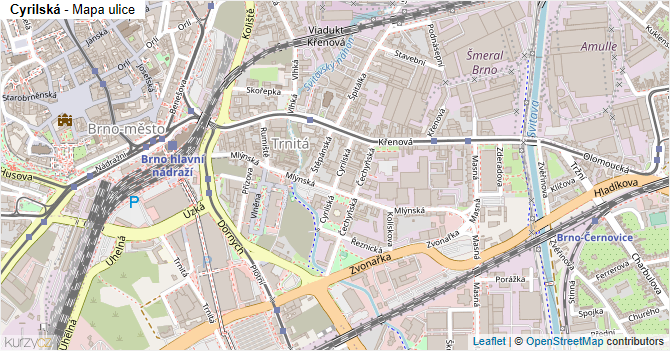 Cyrilská - mapa ulice