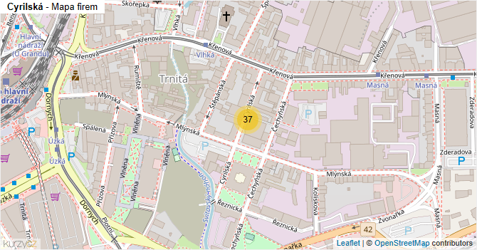 Cyrilská - mapa firem