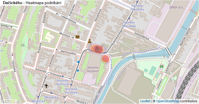 Dačického - mapa podnikání
